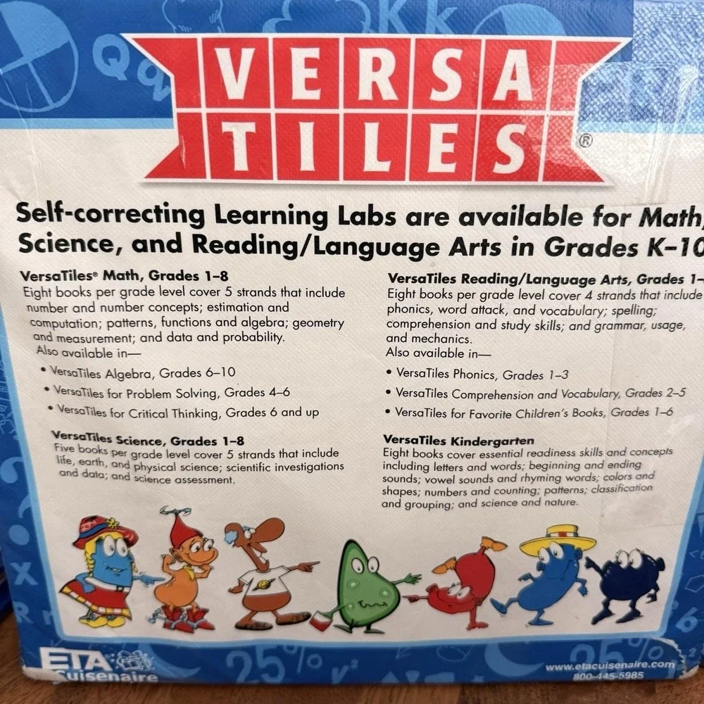 ETA Cuisenaire VersaTiles Kindergarten Math Reading Lab 40 Books 9 Cases Teacher